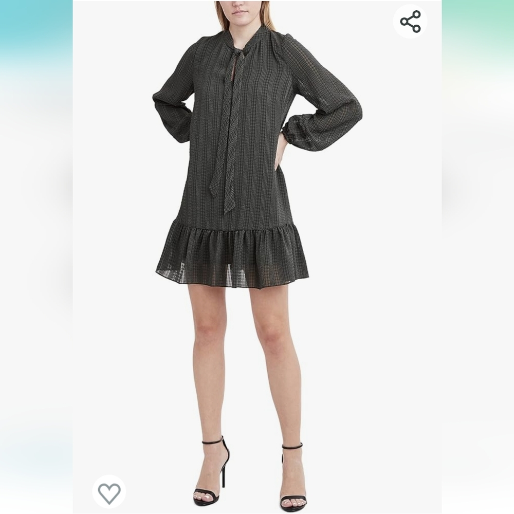 NWT BCBGeneration Women's Long Sleeve Mini Dress with Ruffle Hem SIZE XXS